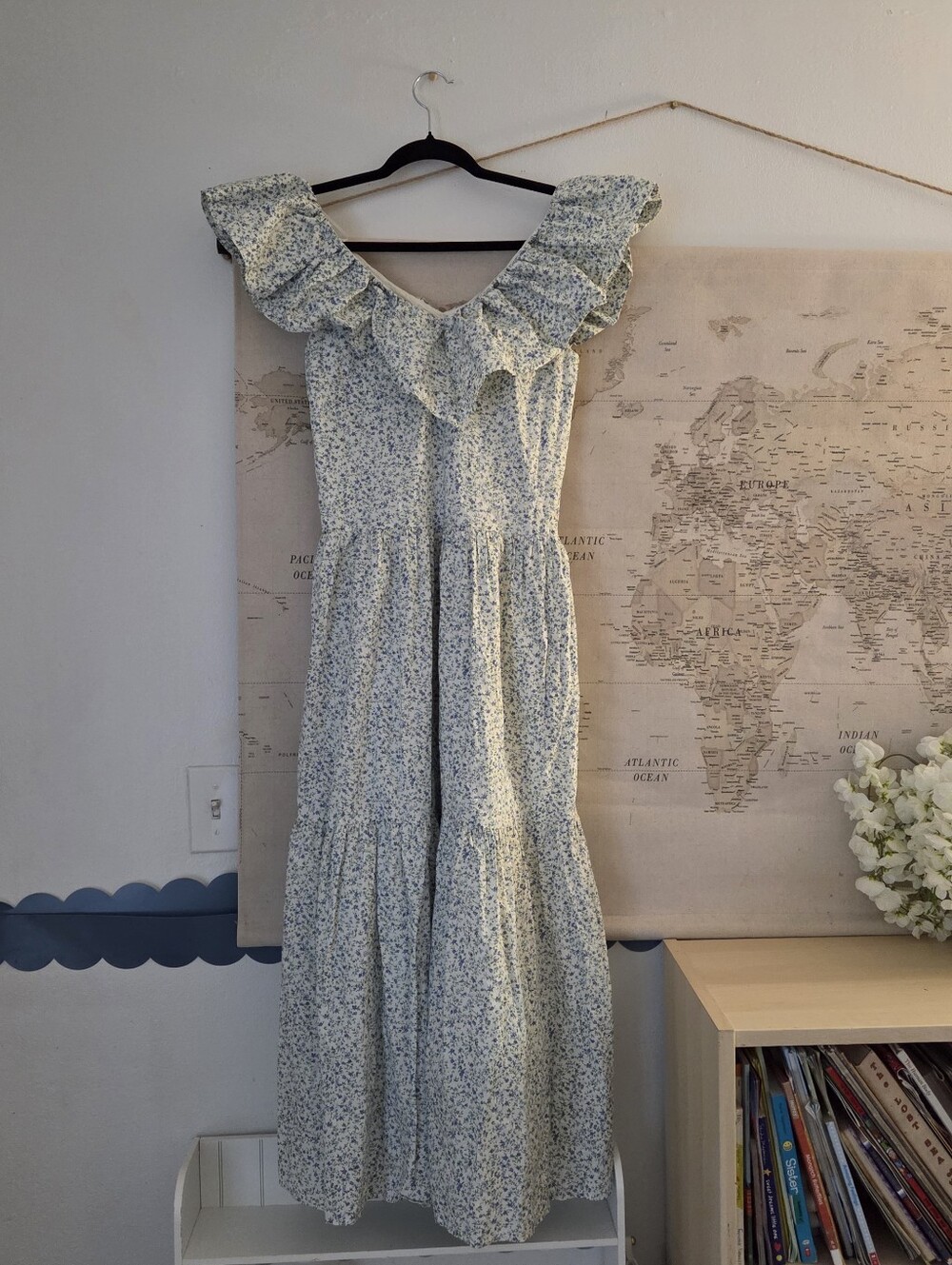 100% Cotton English Factory Floral Double Lined Maxi Dress